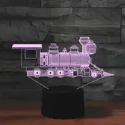 Black Base Creative 3D LED Decorative Night Light, Rechargeable with Touch Button, Pattern:locomotive 2