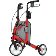 Elenker 3 Wheel Walker for Seniors, Foldable Rollator Walker - Red