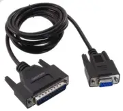 6ft DB9 Female to DB25 Male Serial Null Modem Cable, Black, CablesOnline NM-306K