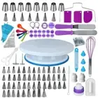 137Pcs Cake Decorating Tools Kit Pastry Turntable Piping Nozzles & Bags Set