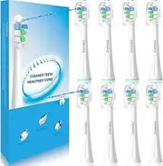 8 Pack Toothbrush Replacement Heads Compatible with WaterPik Sonic Fusion 2.0, Flossing Brush Head Fit for Water-Pic SF-01W SF-02W and 2.0 SF-03 SF-04