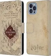 Head Case Designs Officially Licensed Harry Potter The Marauder's Map Prisoner of Azkaban II Leather Book Wallet Case Cover Compatible with Apple iPhone 14