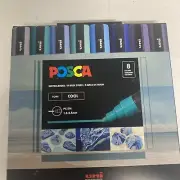POSCA Cool Tones 8 Count Marker Set- 2.5mm Medium Nib Size
