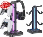 Headset Stand 9 Light Modes Controller Holder Rotatable Hook Gaming Accessories