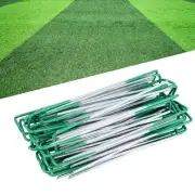 HD 100pcs Half Green Artificial Grass Turf U Pins Metal Galvanised Pegs