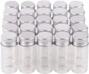 MaxMau 100 10ml Vials Small Mini Tiny Glass Bottles Clear Empty Jars