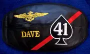 USN VFA-41 VF-41 F/A-18 Callsign Dave V2 Leather Visor Cover