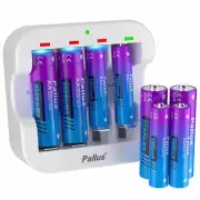 Pallus AA AAA Batteries 1.5V Lithium Rechargeable AA AAA Batteries USB Charger