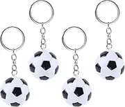 4Pcs Soccer Keychains, Funny Backpack Charms Key Chains, PVC 1.5inch/3.8cm Football Keychain