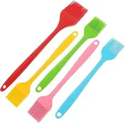 KICHOUSE Silicone Oil Brush Set 5pcs Heat Resistant Basting Brush for BBQ Cooking Baking