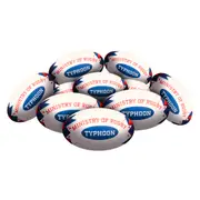 STRADIA "TYPHOON" Size 5 Rugby League Ball – "International Match Series with Silica Reinforced Grip" – Pack of 10 with FREE Mesh Storage Bag