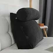 Backrest Pillow, Triangular Headboard Pillow, Headboard Reading Pillow, Corduroy Positioning Support Wedge Pillow, with Adjustable Neck Pillow, Pocket (4 60x50cm)