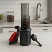 Portable Travel Coffee Press, Hand Press Coffee pot Filter Espresso Coffee Maker Coffee Maker with Chamber, Plunger, and Filters, Portable French Press Coffee Pot, Quick Coffee and Espresso Maker