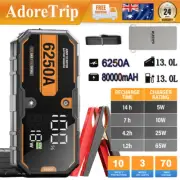 6250A Car Jump Starter Portable 12V Battery High Booster Power Bank Pack Charger