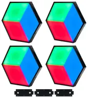 4) American DJ 3D VISION PLUS DMX RGB LED Panels+Clamps For Party/Stage/Club/Bar