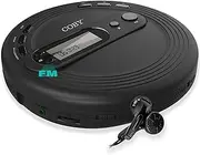 Coby Portable CD Player with Skip Protection- Lightweight and Shockproof Music Disc Player with FM Radio and Pro-Quality Earbuds | Perfect for Home Car and Travel,Black