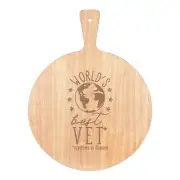 World's Best Vet Pizza Board Paddle Wooden Funny Animal