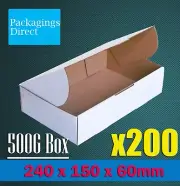 200x Mailing Boxes 240 x 150 x 60mm for AusPOST 500g Small Satchel Carton