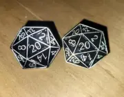 2 Dungeons & Dragons Black Dice D20 Lapel Pins 1 w/ Gold Trim 1 w/ Silver Trim