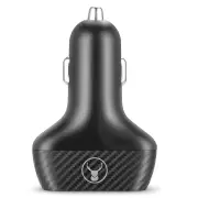 Bonelk 36W Carbon Series Car Charger with 3 USB-A Ports (Black)