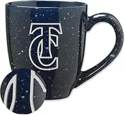 Rico Industries NCAA Trinity (CT) Bantams Primary Logo Navy 16 oz Team Color Laser Engraved Speckled Ceramic Coffee Mug
