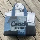 Coach Cargo Tote Bag 26 With Patchwork Denim Multi $350