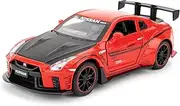 imtfzct 1/32 Nissan GTR R35 Modified LB Wide Body Model Car, Sound and Light Toy Car with Pullback Function, Alloy Model Car for Collection and Gift (Red)