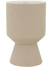 [Madras Link] Cleo Stone Ceramic Planter Tall D13xh21cm Beige