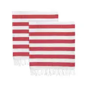 Nicola Spring Turkish Cotton Towel Set - Red Stripe - Pack Of 4