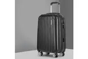 Wanderlite 28" 75cm Luggage Trolley Travel Set Suitcase Carry On Hard Case TSA Lock Lightweight Black