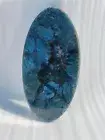 Labradorite stone oval coffee table top, center table top, modern furniture deco