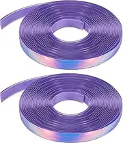 uxcell 2PCS 5.47 Yards Silicone Lanyard String, 12mm Wide Bright Color Lacing Cord Laser Reflective Lanyard String for Crafts Weaving DIY Handmade Bracelets Clothes Keychain, Dark Purple