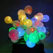 Solar Powered Air Bubble String Lights - 30 LED Multi Colored, 8 Modes
