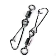 100pcs Bearing Fishing Swivels Snap Rolling Connector Swivel With Hooked Snap