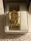 Guess G Link W10103L1 Woman's Tonneau Copper Tone Analog Clear Stone Watch...