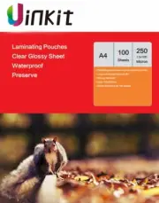 A4 Thick Hot Laminating Sheets Pouches Film 216x303mm 250 Micron125x2 Uinkit