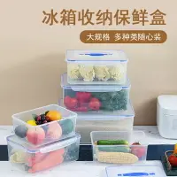 在飛比找樂天市場購物網優惠-廚房密封盒冰箱冷藏食品收納盒帶蓋保鮮盒水果儲物盆透明塑料盒子