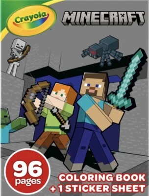 Crayola Minecraft Coloring Book With Stickers 96 Coloring Pages