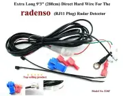 Extra Long 9'3" (280cm) Direct Wire For The radenso (RJ11 Plug) Radar Detector