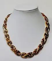 Oroton Vintage New High Polish Gold Tone X Link Necklace 17”