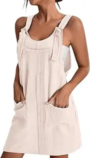 [Generic] Dress 2XL Women Soild Pinafore Square Apron Garden Work Pinafore Dress Suspender Dress Sexy Winter Dress