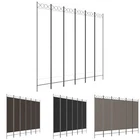 6-Panel Room Divider White Fabric Privacy Screen Room Separator Folding vidaXL