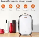 Mini Fridge, 6L Skincare Fridge with LED light and HD Mirror, AC/DC