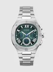 GUESS Men's Silver Headline Link Watch