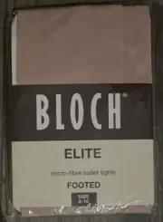 Bloch elite Microfibre Ballet Tights Footed Child Size 8-10 Tan BRAND NEW