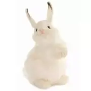 32cm Hansa White Standing Rabbit Plush Realistic Handmade Stuffed Animal Toy