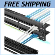 Compact 1U Cat6A Patch Panel - 48 Port Toolless Termination for Fast Setup