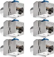 Tunghey CAT8 RJ45 Keystone Shielded Coupler - Ethernet Female to Female Keystone Jack, STP Insert for Cat8/Cat7/Cat6a/Cat6/Cat5e Cable (6-Pack)