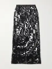 [16ARLINGTON] 16ARLINGTON - Dia Embellished Tulle Midi Skirt - Black - UK 8 UK 8 Black