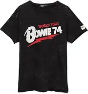 [David Bowie] T-Shirt Unisex Adults World Tour 1974 Music Band Black Tee